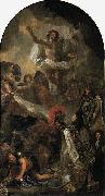 Louis XIV. presenting his sceptre and helmet to Jesus Christ